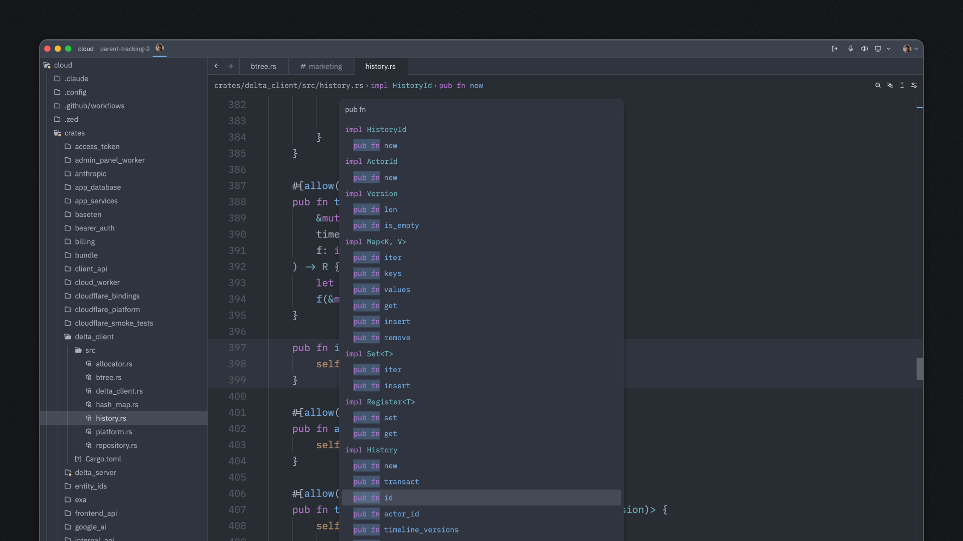 Filtering all public functions in a buffer via the outline panel